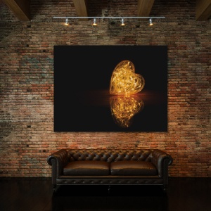 Tablou Canvas Heart Glowing In The Dark - Img 2