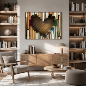 Tablou Canvas Heart Shaped Books
