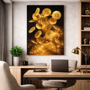 Tablou Canvas Inspirațional - Bitcoin Money Shower