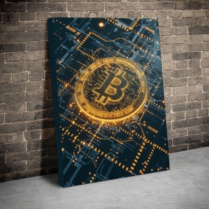 Tablou Canvas Inspirațional - Digital Bitcoin