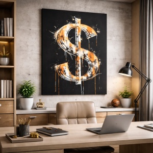Tablou Canvas Inspirațional - Dripping Dollar Sign