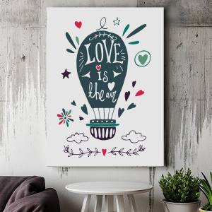 Tablou Canvas Inspirațional - Love is the Air (Baloon) - Img 4