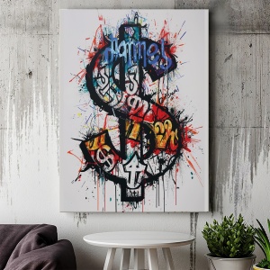 Tablou Canvas Inspirațional - Splash Dollar Sign - Img 3