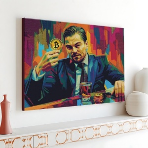 Tablou Canvas Inspirațional - The Future is Bitcoin (Wolf of Wall Street) - Img 2