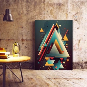 Tablou Canvas Modern Abstract - 3D Colorful triangles