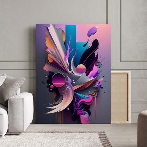 Tablou Canvas Modern Abstract - 3D Neon shapes