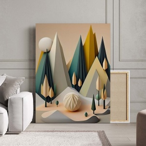 Tablou Canvas Modern Abstract - 3D Quilling landscape - Img 3