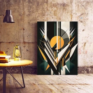 Tablou Canvas Modern Abstract - 3D Sun above a field of spikes - Img 3