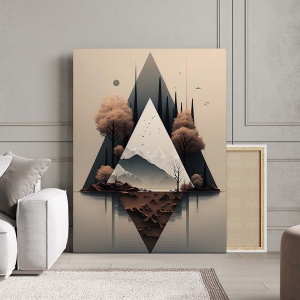 Tablou Canvas Modern Abstract - Abstract landscape with triangles - Img 3