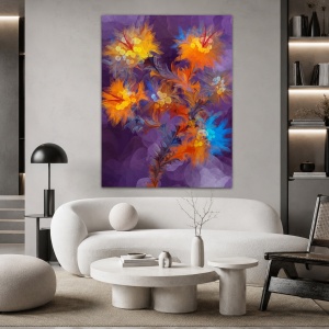 Tablou Canvas Modern Abstract - Abstract painting with multilayered flowers