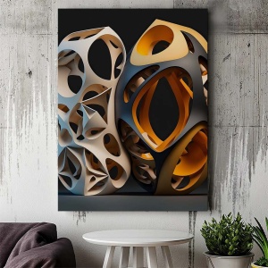 Tablou Canvas Modern Abstract - Abstract sculptures with holes - Img 3
