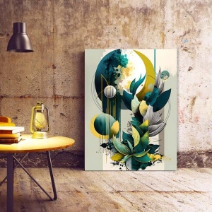 Tablou Canvas Modern Abstract - Beautiful 3D painting with leaves - Img 2