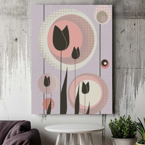 Tablou Canvas Modern Abstract - Retro tulips - Img 3