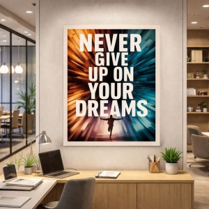 Tablou Canvas Motivational - Never give up on your dreams (motion) - Img 1