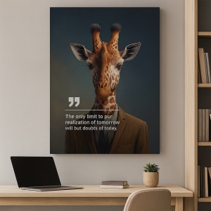 Tablou Canvas Personalizat - Business Animals - Giraffe