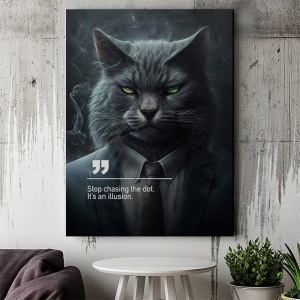 Tablou Canvas Personalizat - Business Animals - Senior cat - Img 3