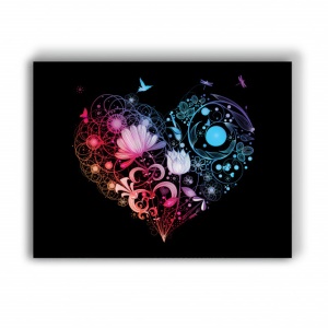 Tablou Canvas Rainbow Glowing Heart - Img 2