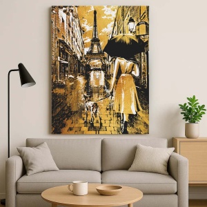 Tablou Canvas - Walking in the rain in Paris - Img 2