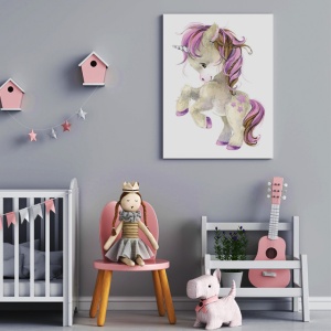 Tablou copii - Cute Pink Pony 2