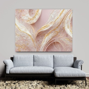 Tablou Marmura - Pastel Pink and Golden Waves (077) - Img 5