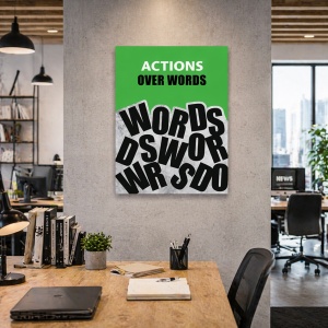 Tablou Motivational - Actions Over Words