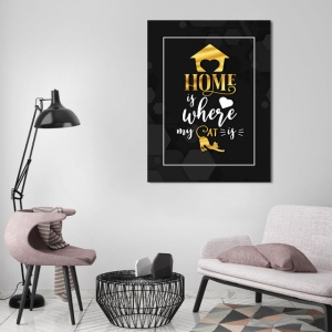 Tablou Motivational - Home is where cat is - Img 4