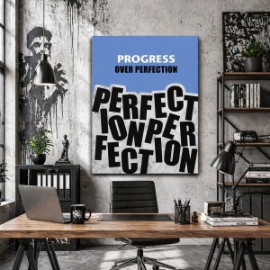 Tablou Motivational - Progress Over Perfection