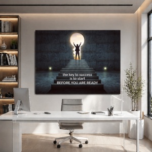 Tablou Motivational - The Key To Success Is To Start Before You Are Ready