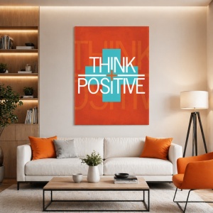 Tablou Motivational - Think Positive (Plus Sign)