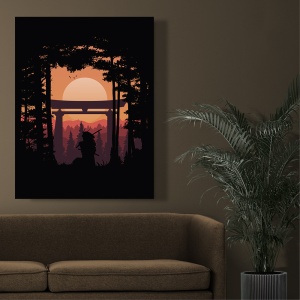 Tablou Samurai in a forest at sunset - Img 2