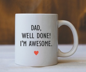 Cana Cu Mesaj - Dad, Well Done! (Heart)