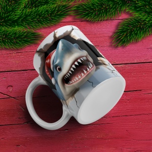 Cana De Craciun - 3D Christmas Shark - Img 3