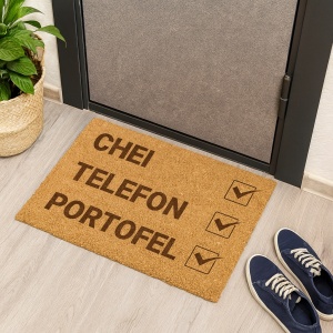 Covor de intrare personalizat - 60x40cm - chei telefon portofel