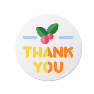 Etichete personalizate THANK, 100 buc, PVC, rezistente la apa - Img 2