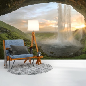 Foto tapet View to a waterfall