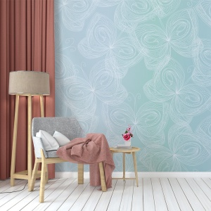 Fototapet Blue sketchy butterflies (FTD1000257)