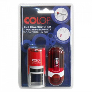 Pachet stampile Colop de birou si buzunar Pocket R24 tusate Duo Deal - Img 2