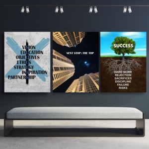 Pachet tablouri canvas motivationale - set 3 tablouri Success, Next stop si Tree