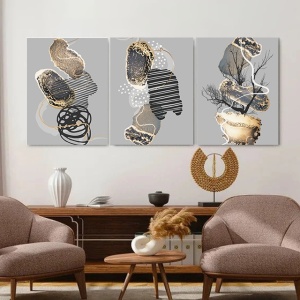 Set 3 Tablouri Canvas - Abstract 3D shapes and textures - Img 3