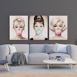 Set 3 Tablouri Canvas - Bubble gum divas - Img 3