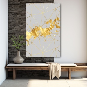 Set 3 Tablouri Elegante - Golden Splash on White (ZAZ 005, 015, 025) - Img 4