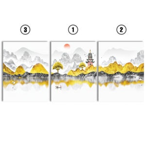 Set Tablouri Canvas - Golden Japanese Landscape - Img 2