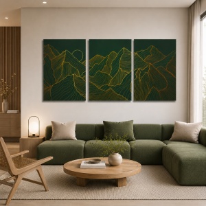 Set Tablouri Canvas - Simple Golden Landscape - Img 1