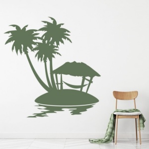 Sticker de Perete Palm Tree Scene Tropical Beach - Img 2