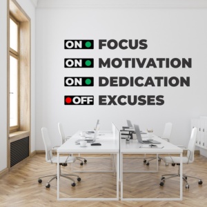 Sticker Focus Motivation Dedication Excuses