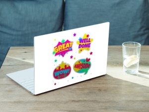Sticker pentru Laptop - Well Done, Wow, Awsome - Img 3