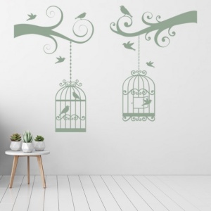 Sticker Tree Branch Bird Cage