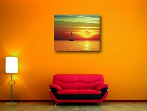 Tablou Canvas - Ambarcatiune cu panze la apus - Img 2