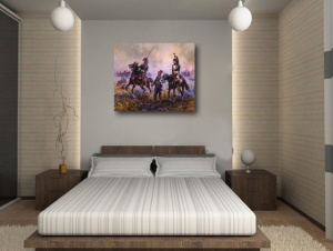 Tablou Canvas Efect Pictura - Lupta Pe Camp - Img 2