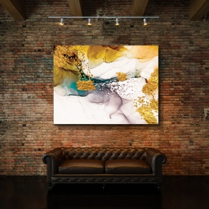 Tablou Canvas Golden Abstract Fantasy - Img 3